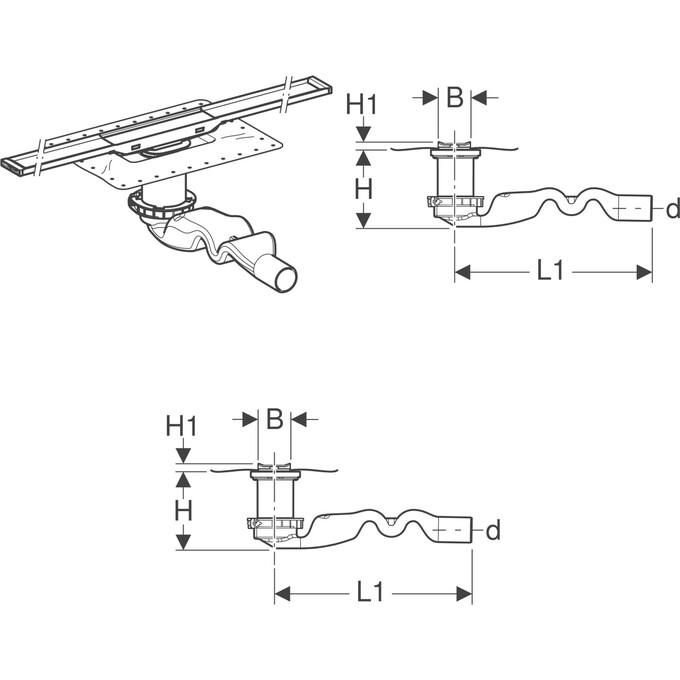 Душевой трап Geberit CleanLine20 Basic 154.452.00.1 (60 см, нержавейка), фото 5