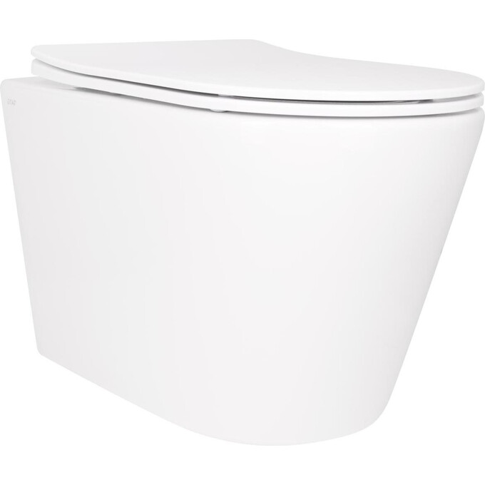 Безободковый подвесной унитаз Qtap Scorpio Ultra Quiet Rimless QT14332380AW (воронкообразный, с сиденьем), фото 