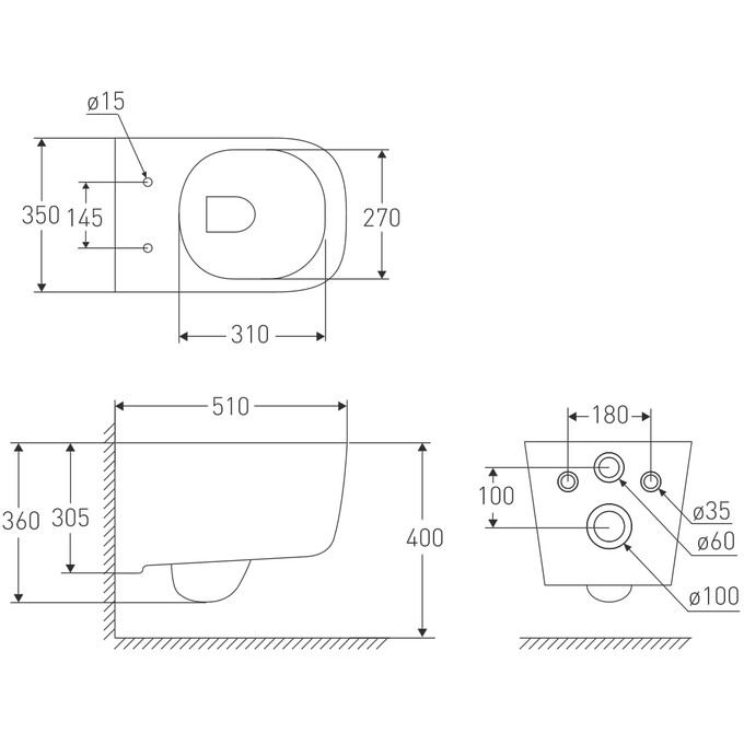 Комплект унитаз с инсталляцией 2 в 1 : подвесной унитаз с сиденьем Volle Hippo Rimless 13-44-202 + инсталляция Geberit Duofix Delta 458.103.00.1, фото 5