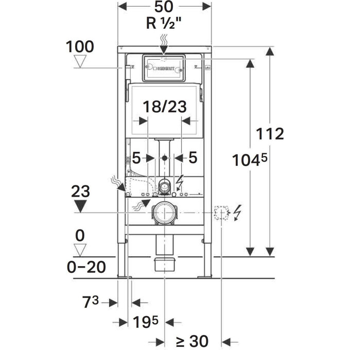 Комплект унитаз с инсталляцией 2 в 1 : подвесной унитаз с сиденьем Imprese Dobry Twist c06802203 + инсталляция Geberit Duofix Delta 458.103.00.1, фото 7
