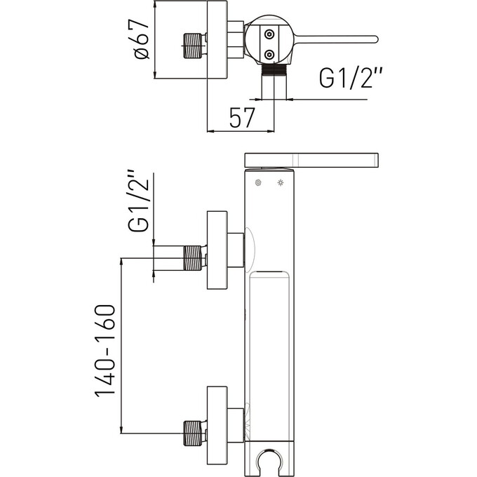 Смеситель для душа Volle Mora Chrome 1537.100101 (хром), фото 3