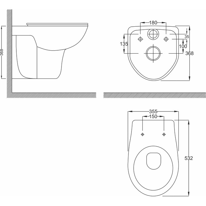 Комплект унитаз с инсталляцией 2 в 1 : подвесной унитаз с сиденьем RJ Flip Rimless RJCEJ0005 + инсталляция Geberit Duofix Delta 458.103.00.1, фото 4
