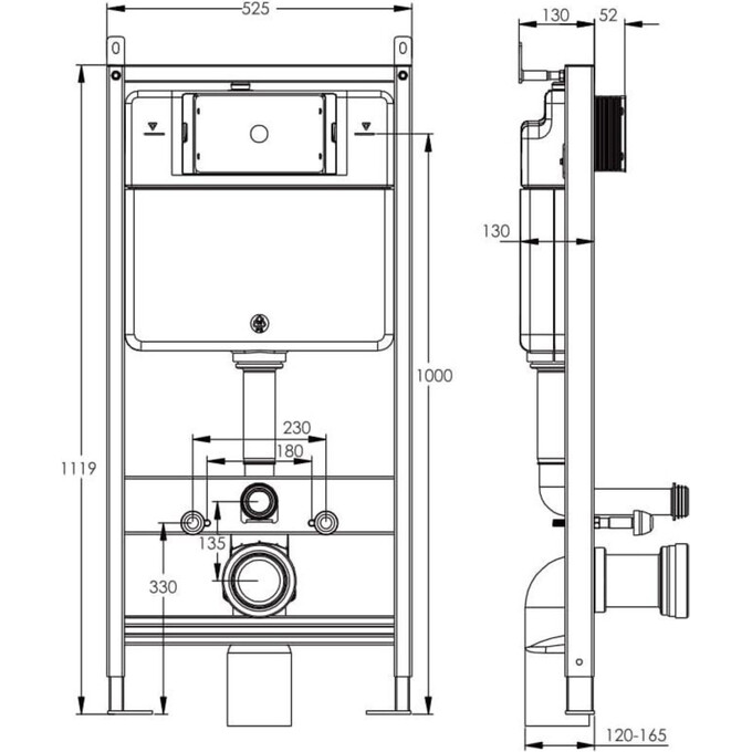 Инсталляция для унитаза Imprese I-Frame i1210 (с креплением к стене), фото 5