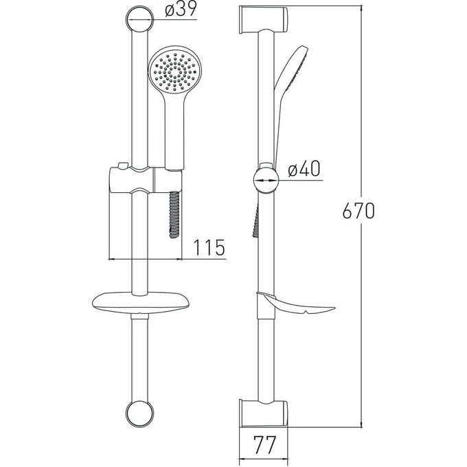 Душевой гарнитур Volle Dios 1536.170101 cromo (хром), фото 2