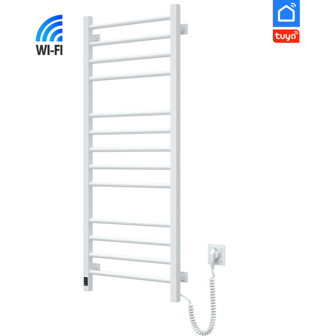 Электрический полотенцесушитель Navin Классик Квадро Sensor Wi-Fi 12-116055-5012 (500x1200, белый глянцевый, правый, сенсорный, с таймером), Доступные размеры: 500 x 1200, Цвет производителя: белый глянец, Подключение полотенцесушителя: правое, фото 3