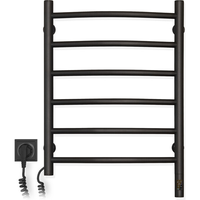 Электрический полотенцесушитель Navin Камелия Sensor 12-207133-4860 (480x600, черный муар, левый, сенсорный, с таймером), Доступные размеры: 480 x 600, Цвет производителя: черный муар, Подключение полотенцесушителя: левое, фото 2