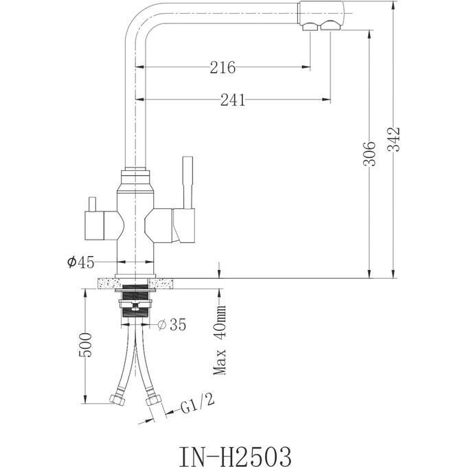 Смеситель для кухни Perla Oceli PSS501 (хром, с подключением питьевой воды), Цвет производителя: хром, фото 3