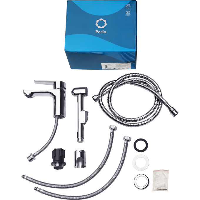 Змішувач для умивальника Perla Oscar Бідетта PBZ33403 (з гігієнічним душем), фото , изображение 2