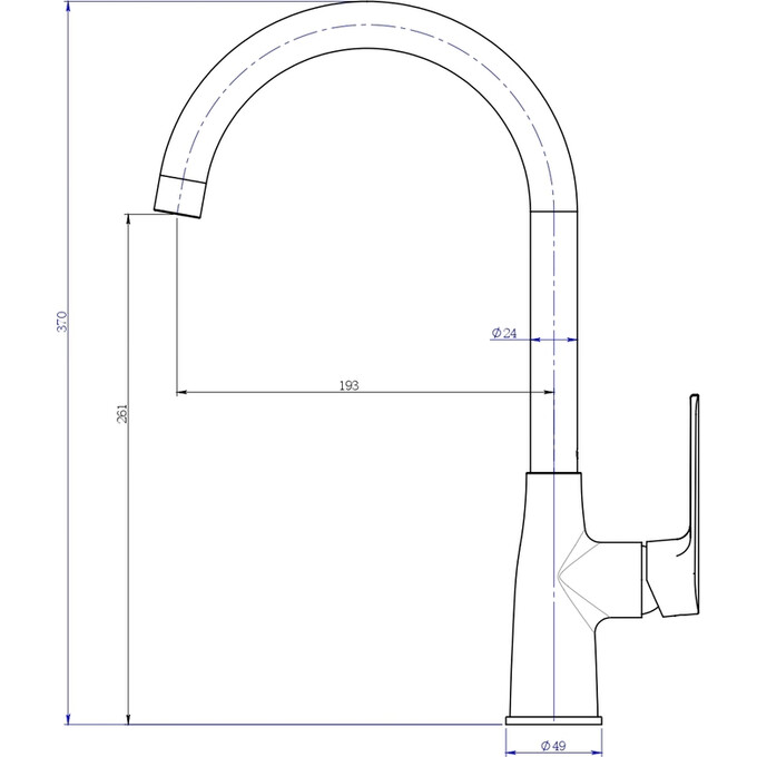 Смеситель для кухни Perla Jack PBZ6302B (черный матовый), Цвет производителя: черный матовый, фото 2