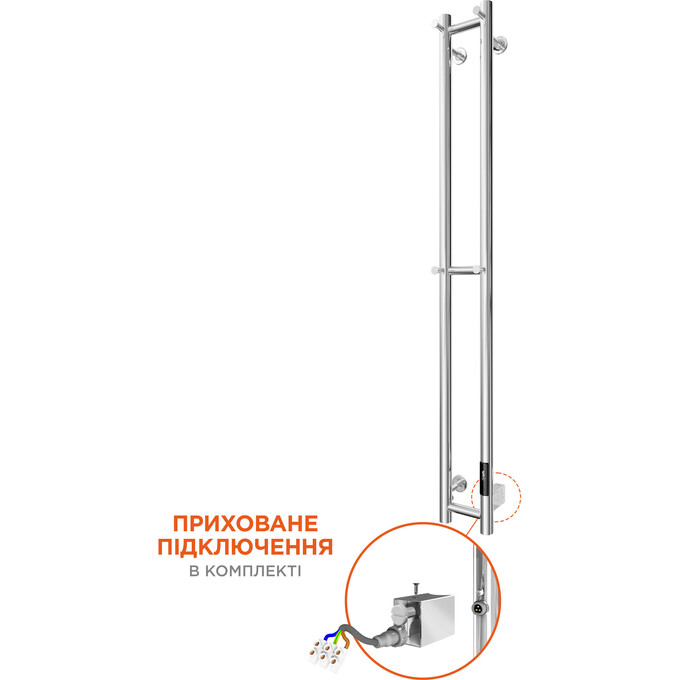 Электрический полотенцесушитель Mario e-INOX Соле TR 2.0 K 2.13.046353.P (140x1170 см, хром/сатин/белый глянец/белый мат/черный мат/графит/бронза/золото/золото сатин, универсальный, с программатором), Доступные размеры: 140 x 1170, Подключение полотенцесушителя: универсальное, фото 4