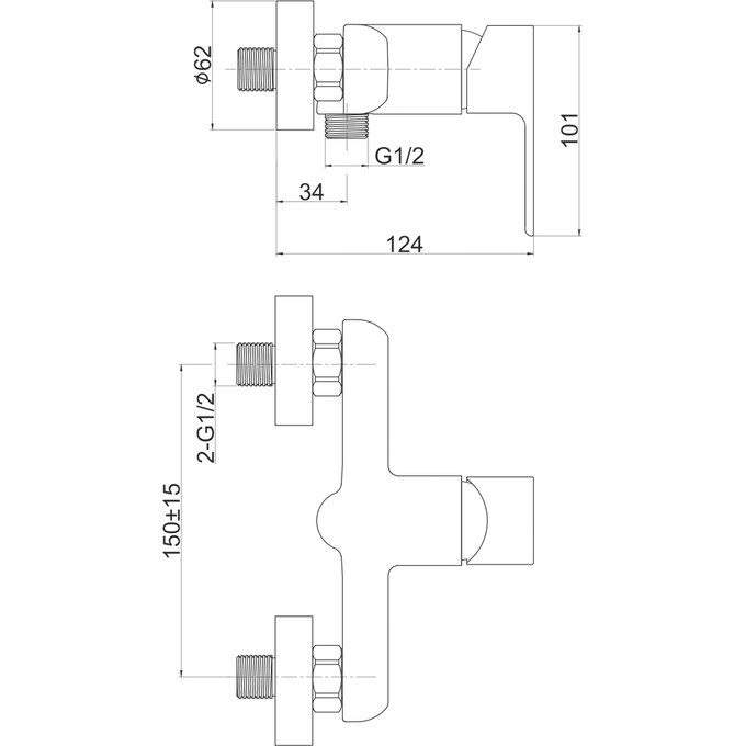 Смеситель для душа Perla Elis PSH505, фото 2