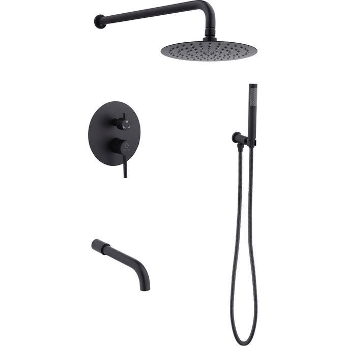 Душевая система Perla Smart PSS7804B (черная матовая, скрытого монтажа, с изливом), фото 