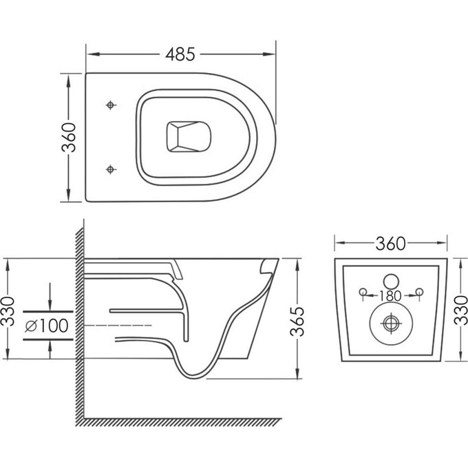 Комплект унитаз с инсталляцией 3 в 1 : подвесной унитаз с сиденьем Imprese Rozkos Twist c06310103 + инсталляция Volle Master EVO 212010 + c звукоизоляционной прокладкой + с креплением к стене, фото 7