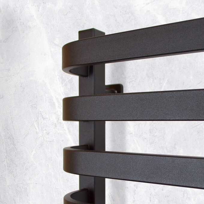 Электрический полотенцесушитель Navin Stugna Sensor 12-249153-4812 (480x1200, черный муар, левый, сенсорный, с таймером), Доступные размеры: 480 x 1200, Цвет производителя: черный муар, Подключение полотенцесушителя: левое, фото 4