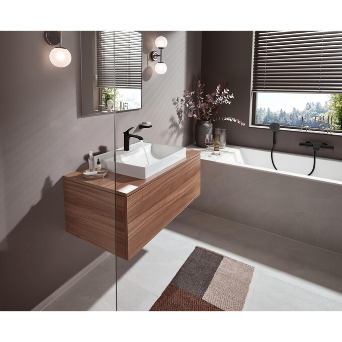 Смеситель для умывальника Hansgrohe Vivenis 110 Black Matt 75022670 (черный матовый, с каскадным изливом), Цвет производителя: черный матовый, фото 3