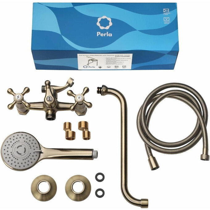 Смеситель для ванны Perla Valencia PSH13049BR (бронза, с лейкой и шлангом), Цвет производителя: бронза, фото 3