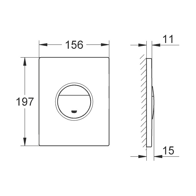 Клавіша змиву Grohe Nova Cosmopolitan 38765KV0 (чорний глянець), Колір виробника: чорний глянець, фото , изображение 4