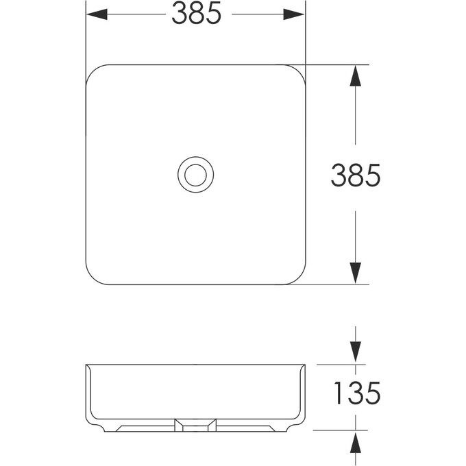 Умывальник Imprese i11134GM (антрацит матовый, 39x39 см, чаша), фото 2