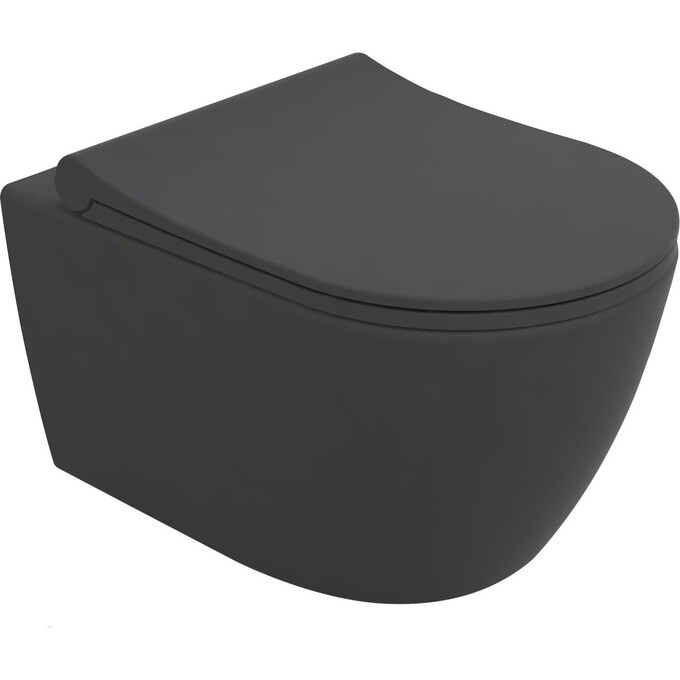 Безободковый подвесной унитаз Volle Cante De La Antracita 1312.151009 (антрацит, c сиденьем), Цвет производителя: антрацит матовый, фото 