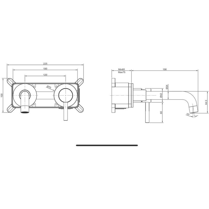 Смеситель скрытого монтажа для умывальника Perla Smart PSS7703 (нержавейка, внутренняя часть в комплекте), Цвет производителя: нержавейка, фото 3
