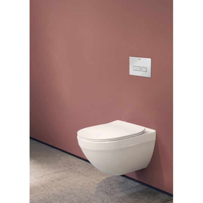 Безободковый подвесной унитаз Roca Hebe Round Rimless A34H138000 (c сиденьем), фото 8