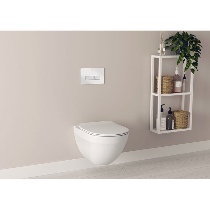 Безободковый подвесной унитаз Roca Hebe Round Rimless A34H138000 (c сиденьем), фото 3