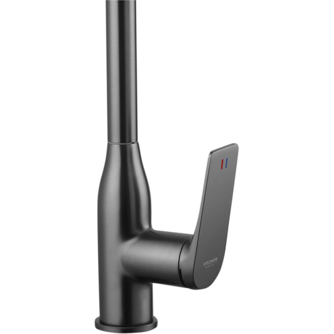 Комплект змішувачів для ванної кімнати та кухні Kroner Graz KRGRP030TGRP010 (GRP030-T+GRP010, графіт), фото , изображение 7