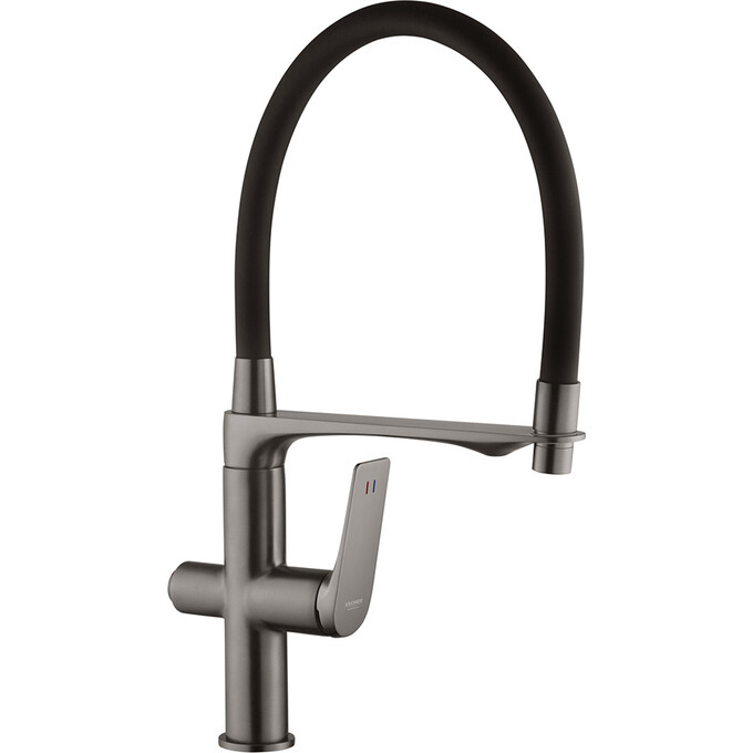 Комплект змішувачів для ванної кімнати та кухні Kroner Graz KRGRP03815GRP010 (GRP03815+GRP010, графіт), фото , изображение 2