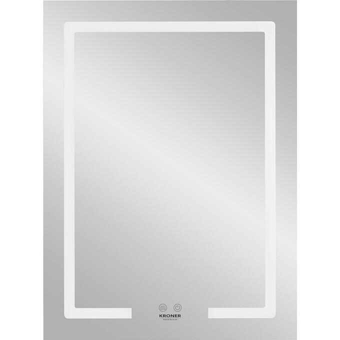 Дзеркало для ванної кімнати Kroner KRP Spiegel VR2-5080 (80 см, з LED-підсвічуванням, димером та антизапотіванням), фото , изображение 2