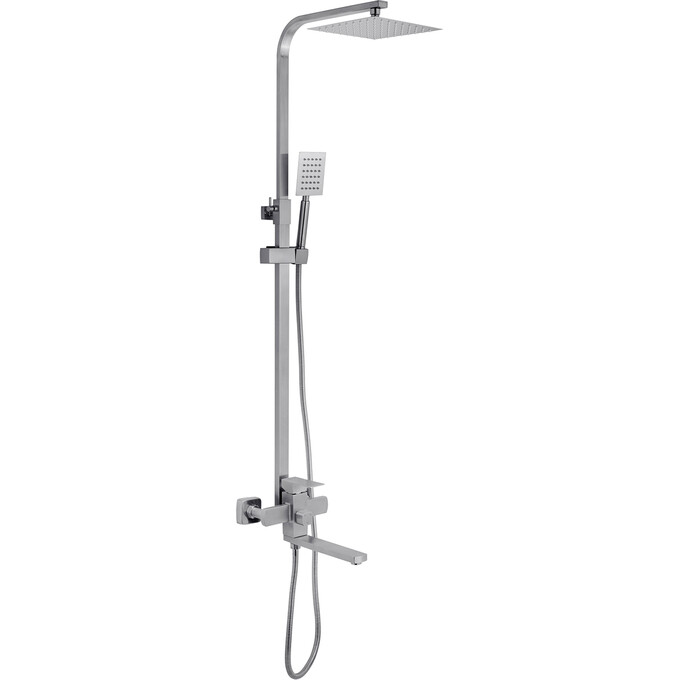 Душевая система Kroner KRP Edelstahl Kubus ESG067 (нержавейка, с изливом), фото 