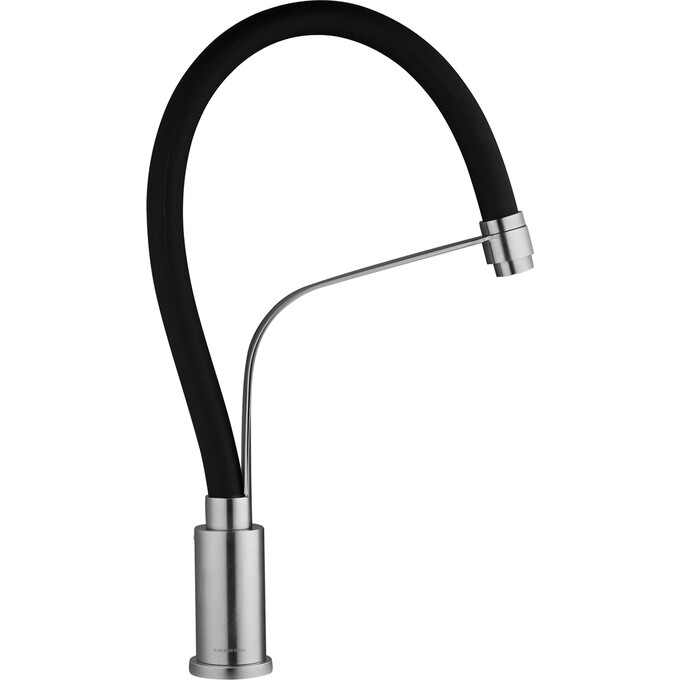 Змішувач для кухні Kroner KRP Edelstahl Klassisch ESG03593BLK (нержавіюча сталь/чорний, з гнучким виливом), Колір виробника: нержавіюча сталь, чорний, фото , изображение 5