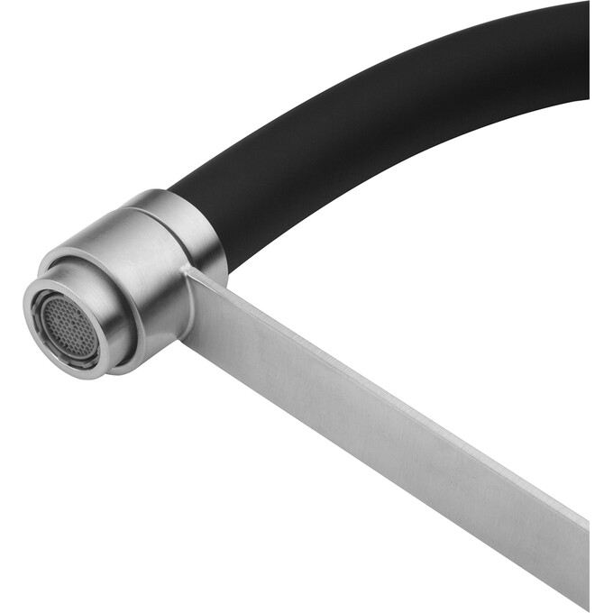 Змішувач для кухні Kroner KRP Edelstahl Klassisch ESG03593BLK (нержавіюча сталь/чорний, з гнучким виливом), Колір виробника: нержавіюча сталь, чорний, фото , изображение 7