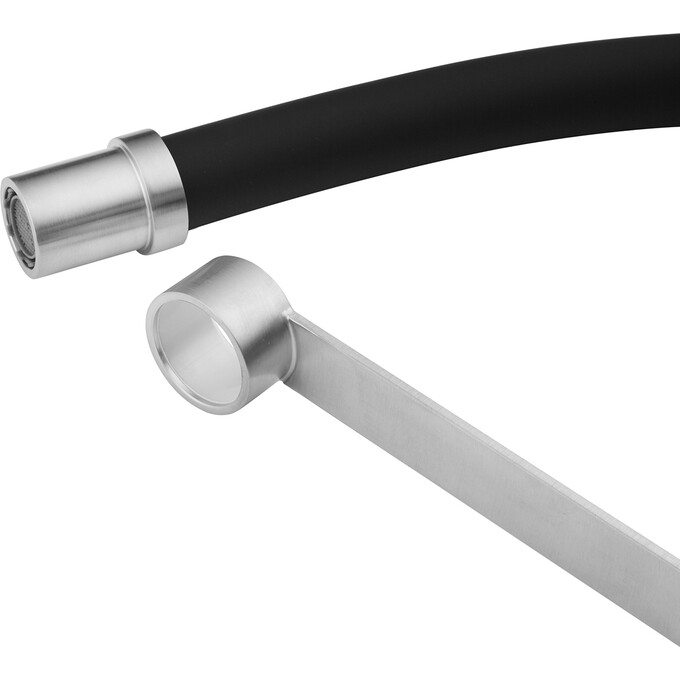 Змішувач для кухні Kroner KRP Edelstahl Klassisch ESG03593BLK (нержавіюча сталь/чорний, з гнучким виливом), Колір виробника: нержавіюча сталь, чорний, фото , изображение 8