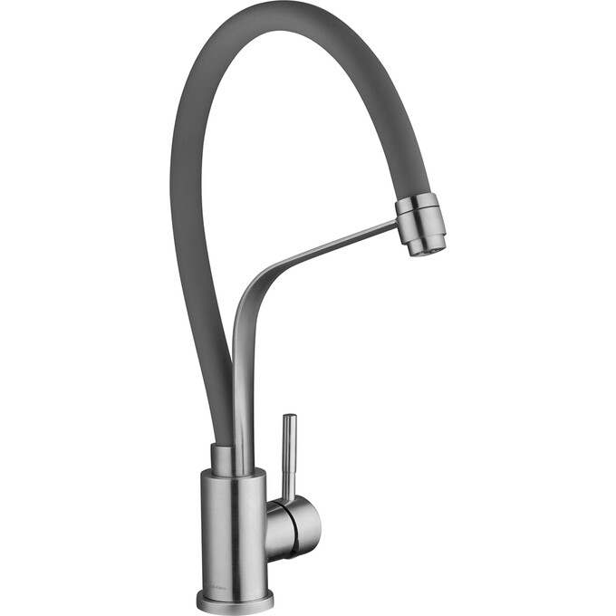 Смеситель для кухни Kroner KRP Edelstahl Klassisch ESG03593GRA (нержавейка/серый, с гибким изливом), Цвет производителя: нержавейка, серый, фото 2