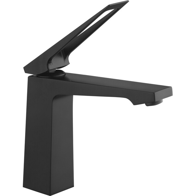 Смеситель для умывальника Kroner KRP Ersel SCH0110BV (черный матовый, с донным клапаном), Цвет производителя: черный матовый, фото 2