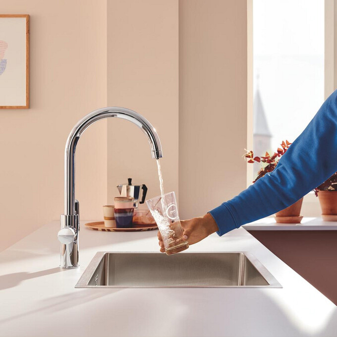 Набор для кухни 3 в 1 Grohe 30594040: смеситель для кухни Blue Pure StartCurve 30592000 + фильтр Blue S-Size 40404001 + головка 64508001, фото 3