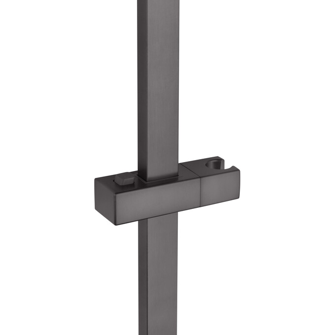 Душевая система Kroner KRP Edelstahl Kubus PVD063 (графит, с изливом), Цвет производителя: графит, фото 11