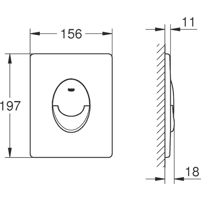 Клавіша змиву Grohe Start 38964KF0 (фантомний чорний матовий), Колір виробника: фантомний чорний матовий, фото , изображение 6