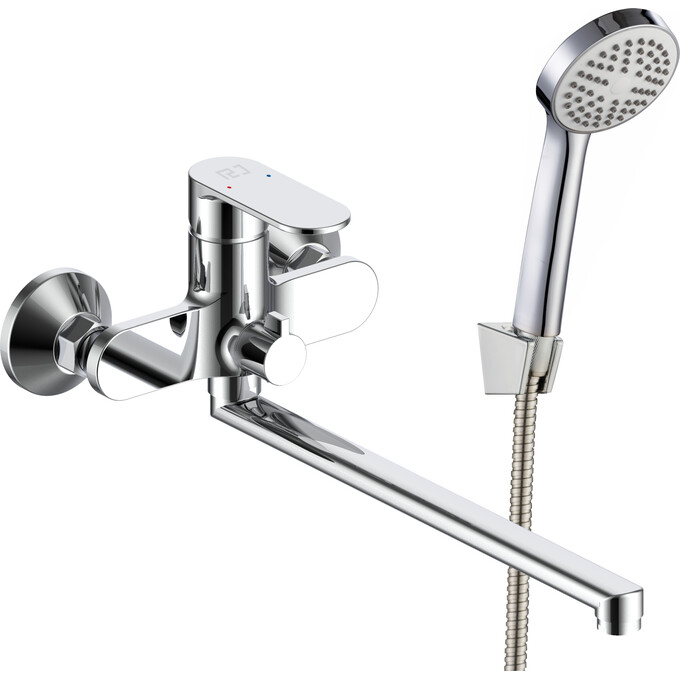 Смеситель для ванны RJ Ina RJFA058-04CH (с лейкой и шлангом), фото 