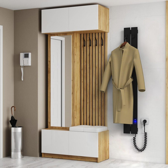 Электрический полотенцесушитель Laris Зебра Бостон ЧФ(Ч)2 R2 73207915 (150x1200, черный матовый, правый, с таймером), Доступные размеры: 150 x 1200, Цвет производителя: черный матовый, Подключение полотенцесушителя: правое, фото 2