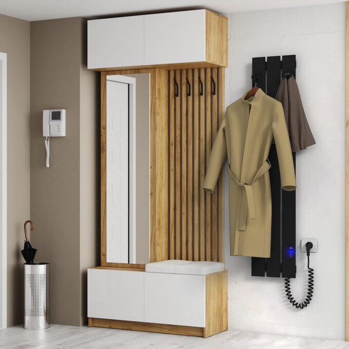 Электрический полотенцесушитель Laris Зебра Бостон ЧФ(Ч)3 R2 73207919 (230x1200, черный матовый, правый, с таймером), Доступные размеры: 230 x 1200, Цвет производителя: черный матовый, Подключение полотенцесушителя: правое, фото 2