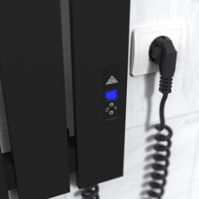 Электрический полотенцесушитель Laris Зебра Бостон ЧФ(Ч)5 R2 73207923 (400x1200, черный матовый, правый, с таймером), Доступные размеры: 400 x 1200, Цвет производителя: черный матовый, Подключение полотенцесушителя: правое, фото 6