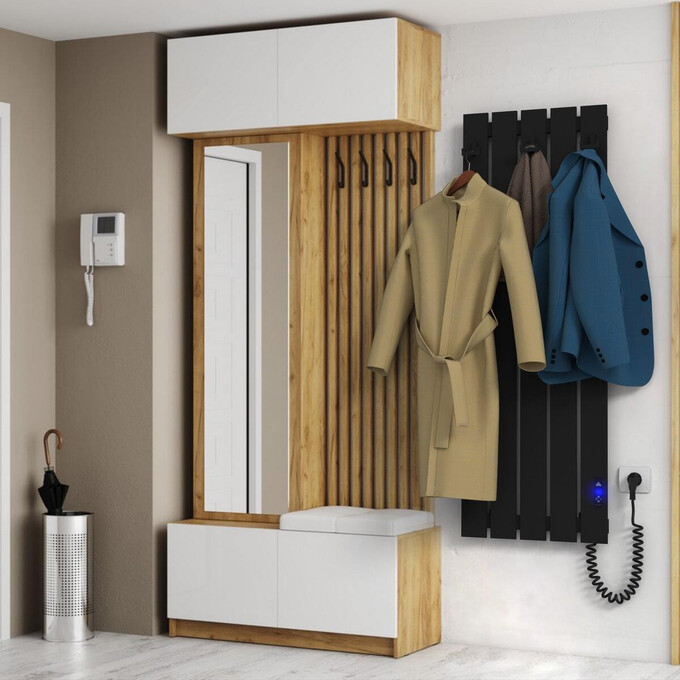 Электрический полотенцесушитель Laris Зебра Бостон ЧФ(Ч)5 R2 73207923 (400x1200, черный матовый, правый, с таймером), Доступные размеры: 400 x 1200, Цвет производителя: черный матовый, Подключение полотенцесушителя: правое, фото 2