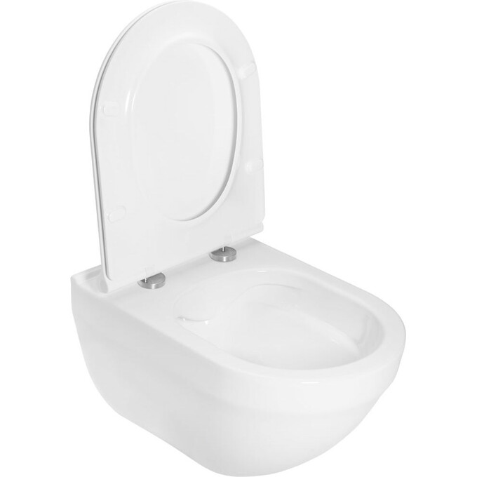 Безободковый подвесной унитаз Roca Hebe Round Rimless A34H138000 (c сиденьем), фото 10