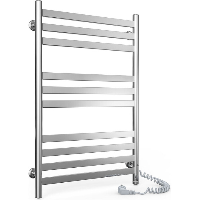 Электрический полотенцесушитель Laris Кватро П10 S3 73207885 (500x800, хром/белый/черный/золото/бронза, правый, сенсорный, с таймером), Доступные размеры: 500 x 800, Подключение полотенцесушителя: правое, фото 