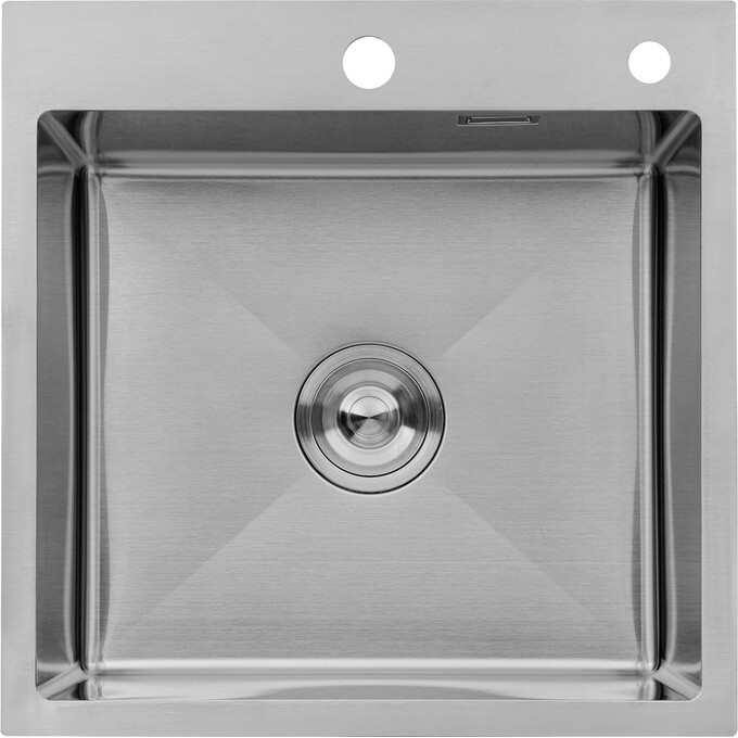 Кухонная мойка со смесителем Kroner KRG5050HMC031BLKSP016 (50x50 см, 3.0/1.0 мм, с коландером, дозатором и сифоном), фото 2