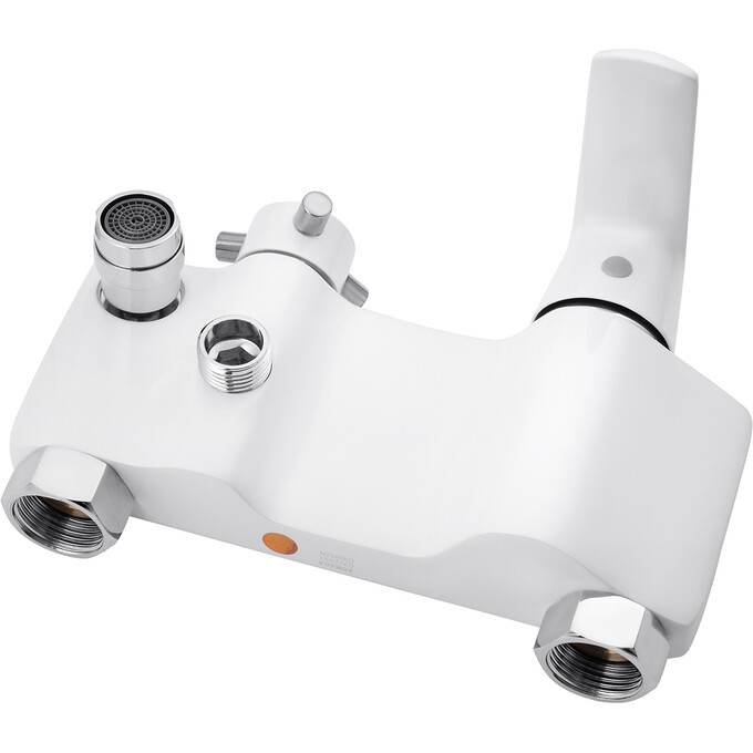 Комплект змішувачів для ванної кімнати Kroner Armada KRAW063W010 (W063+W010, хром/білий), фото , изображение 7