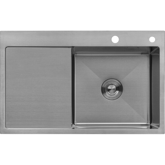 Кухонна мийка зі змішувачем Kroner KRS7849RHMESG035SP016 (78x49 см, 3.0/1.0 мм, з коландером, дозатором та сифоном, ліва), фото , изображение 2