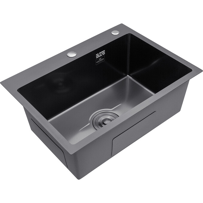 Кухонна мийка зі змішувачем Kroner KRD5843HMPVDSCH035PVD (58x43 см, 3.0/1.0 мм, з дозатором та сифоном), фото , изображение 3