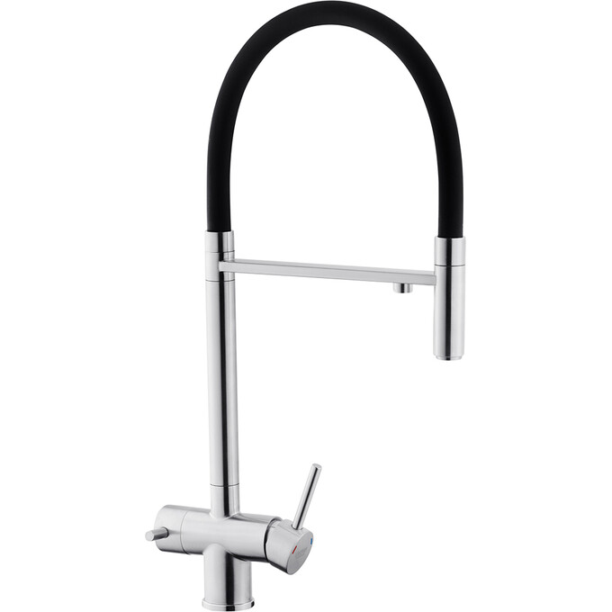 Кухонна мийка зі змішувачем Kroner KRG6050HMESG03815BLKSP016 (60x50 см, 3.0/1.0 мм, з коландером, дозатором та сифоном), фото , изображение 13